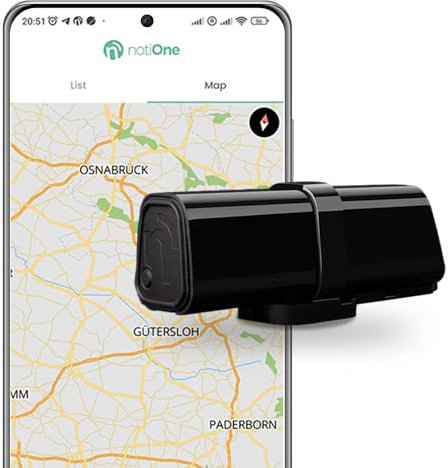 Tracker GPS Basic notiOne® | Auto GPS Ortungschip für Motorräder, Fahrräder, Kinder | Mini-Tracker ohne ABO | Position auf der Karte