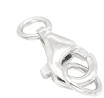 Perlin karbinhake 925 sterlingsilver med ögla karbinhake smyckeslås 14 mm karbinhake kedjelås