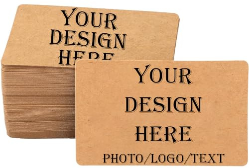 Individuelle Kraftpapier-Visitenkarten mit Ihrem Logo, personalisierte Kraftpapier-Visitenkarten, fügen Sie Foto/Text/Logo hinzu, drucken Sie Ihre eigenen Visitenkarten auf Vorder- und Rückseite, 100