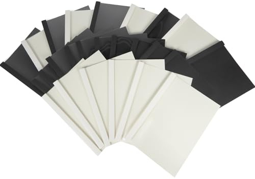 RAYSON Pack de 25 Couvertures de reliure thermique standard 4 mm, 15 noires, 10 blanches, A4