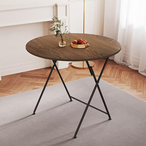 ZYBOWAYL Gartentisch aus Holz Klappbar Küchentisch Rund Couchtisch Rechteckig Campingtisch Hohe 74cm Platzsparend Balkontisch Weiß Klapptisch für Küchen Wohnzimmer Outdoor Terrasse(A,Ø80xH74cm)