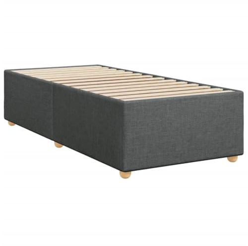 vidaXL Bettgestell ohne Matratze Dunkelgrau 90x200 cm Stoff