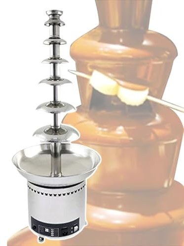 Electric Chocolate Fondue Fountain Machine, Melt Dipping Melting Waterfall Fondue Fountain, Commercial Large Stainless Steel Wedding Candy Fountain, with Digital Control,7tiers