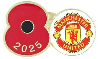Official Royal British Legion Manchester United Poppy Football Pin 2025