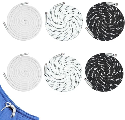 6 Stück Kordel für Jogginghose & Hoodie, Hosenbänder Ersatz, Jogginghose Band Kordel, Ersatz-Saiten für Hosenbund, Kordelband für Hoodies, Jogginghosen & Sportbekleidung Universal-Spannschnur
