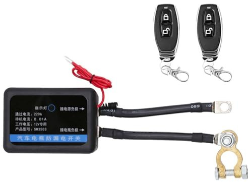 Sirxlevcy Remote-Batterietrennschalter: Schwarz Aus Kunststoff und Metall, Automatische Stromabschaltung zum Verhindern Von Batterieentladung mit Fernbedienung für Auto und C