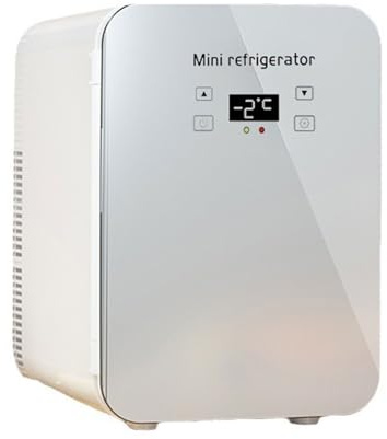 Mini Fridge for Bedroom - 15L Portable Cooler & Warmer, 12V DC & 220V AC Mini Refrigerator for Car, Office, Desk, Dorm - Ideal for Food, Beverages, Skincare, Makeup