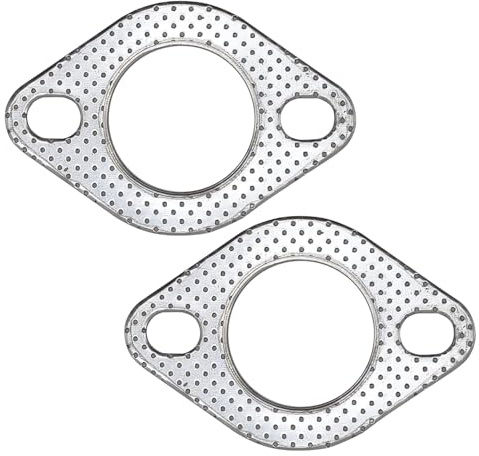 MK3 2 Inch 50mm Exhaust Gasket 2 Bolt for Muffler Flange Manifold High Temperature Graphite w/Fire Ring 2 Pcs