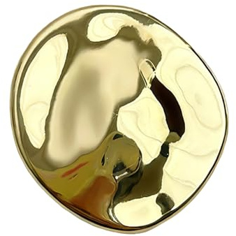 Unregelmäßige Runde Brosche Gold für Damen Herren, Französische Vintage Metall-Brostnadel, Geometrisches Design Reversnadel für Mantel Kleid Tuch Schal Accessoire