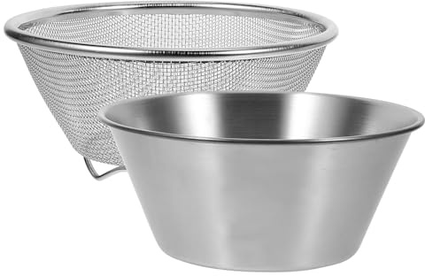 SHINEOFI Passoire en Acier Inoxydable 304 Mini 14 Cm Bol D’égouttage, Égouttoir pour Cuisson et Passoire à Légumes/riz, Set la Cuisine Pratique pour Fruits et Conservation des Aliments