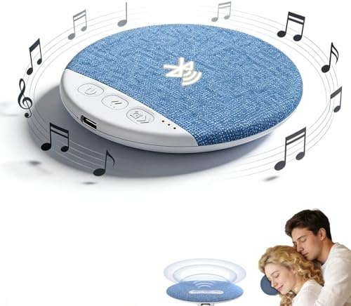 WANWEN Altoparlante per Cuscino Bluetooth, Mini Altoparlante per Cuscino a Conduzione Ossea, Rumore Bianco, Design Ultrasottile e Leggero, Bluetooth 5.4 e Timer di Spegnimento Automatico