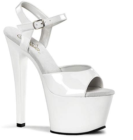 Pleaser SKY-309, Sandales Femme à Plateau, Blanc (Weiss (WHT Pat/WHT), 38 EU