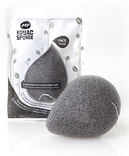 100% Natural Fiber Konjac Bamboo Charcoal Facial Sponge Puff