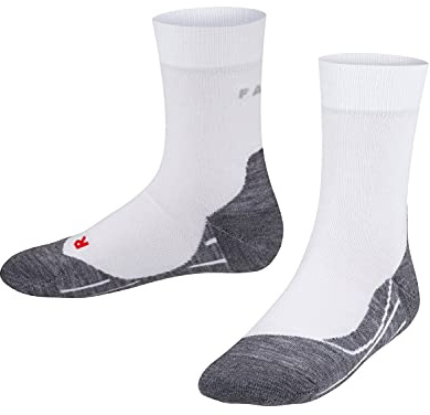 FALKE unisex - barn Löparstrumpor RU4 K So bomull funktionellt material antiblåsning 1 par, Vit White-Mix 2020, 27-30