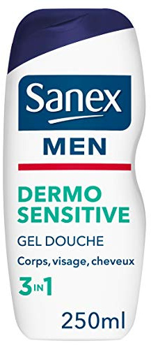 Sanex Duschbad für Herren, für empfindliche Haut, 250 ml, 3 Stück