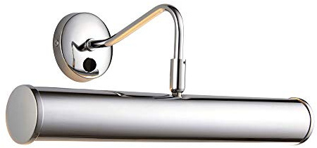 National Lighting YOKER Traditional Decorative Silver Chrome Finish E14 LED Compatible Picture Wall Lamp Display Light with Rocker Switch 355mm