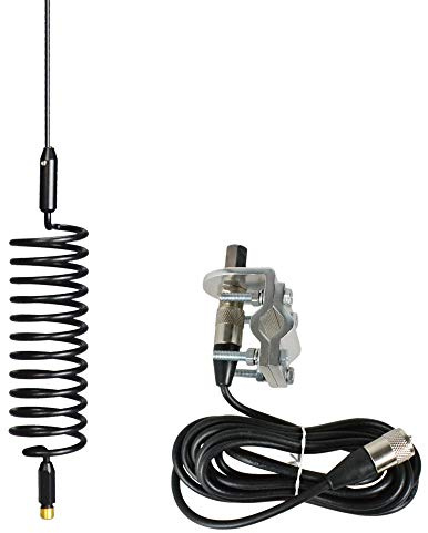 Thunderpole Antenne radio CB Orbitor et kit de montage de barre de miroir à 4 boulons | Antenne radio CB Springer