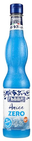 FABBRI 1905 - Sirope de Anís Zero 560ml Sin gluten, sin azúcares añadidos, tapón antigoteo, 1 kcal por bebida de 100 ml. Ideal para: cócteles, polos y bebidas refrescantes.