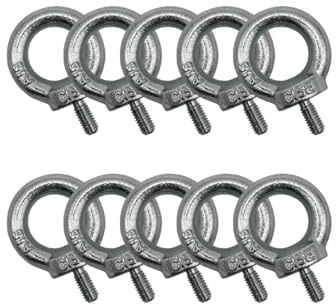 Tornillos de Anillo con Argolla M6 de Acero Inoxidable, 10 Unidades, DIN 580 C 15E