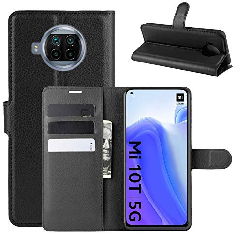 betterfon Handyhülle Kompatibel mit Xiaomi Mi 10T Lite | Premium Qualität TPU Klapphülle für Mi 10T Lite mit Kartenfächern | Magnetverschluss Handyhülle | Schwarz