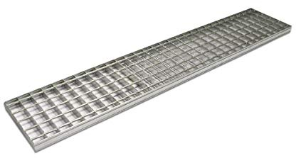 Jardibric - Grille Caillebotis 20x100 cm Acier Galvanisé avec Cadre - Grille Caniveau Drainage Eaux Pluviales Regard