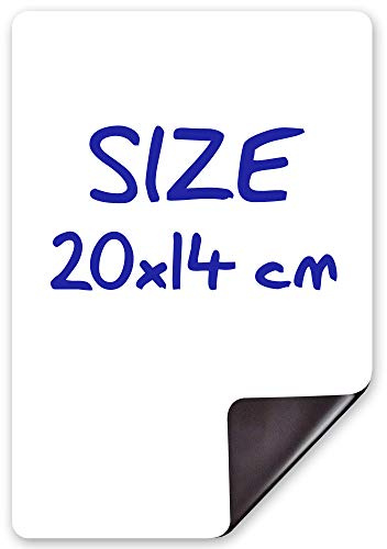 A5 Whiteboard Klein - Memoboard Magnetisch 20x14 cm - Magnettafel Küche - Mini Whiteboard - Notiztafel - Magnettafel Weiß - Tafel Magnetisch - To Do Liste - Magnet Pinnwand Küche - Whiteboard Folie