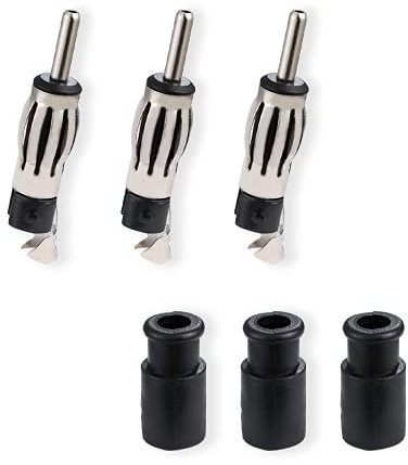 Vecys Enchufe DIN Sodering RG58 Conexión de Antena de Radio de Coche FM/Am Adaptador de Linterna de Enchufe DIN 3 Piezas para Cable RG58 Dab + Radio Digital FM/Am