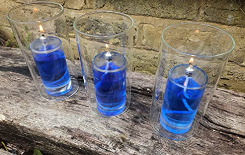 CLEARCRAFT 3 x INDOOR OR GARDEN OIL CANDLE LAMPS FOR USE WITH SMOKELESS,ODOURLESS LAMP OIL PERFECT LIGHTS FOR BARBECUES, MOTHERS DAY, VALENTINE, CHRISTMAS FOR HER GIFT: KRAKOW (LARGE 150 X 80)
