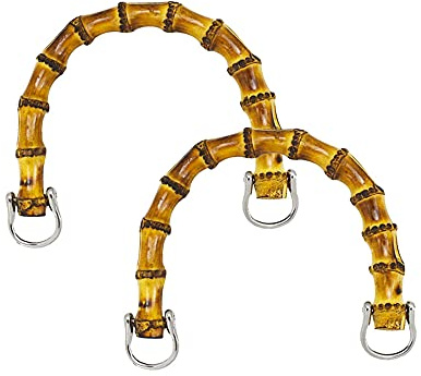 Gativs Manici Borsa Bamboo 2 Pezzi Manici per Borse Manici Bamboo per Borse Manici di Ricambio Manici per Borse Bamboo Manici di Ricambio Borsa Manici per Borsa in bambù a Forma di U Größe 15,5×11cm