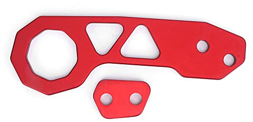 Ymiko Gancho de Remolque Trasero Gancho de Remolque Trasero Aleación de Aluminio Rojo para Automóvil Anillo de Remolque Carreras de Rescate en Carretera