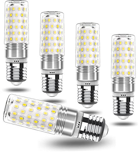 RuLEDne E27 LED Lampen Kaltes Weiß 7W Mais Birne 6000K, Edison Schraube E27 LED Energiesparlampe Birnen Ersetzt 60W - 80W Glühlampe, AC 175V-265V, 760LM, Nicht Dimmbar, 5er Pack
