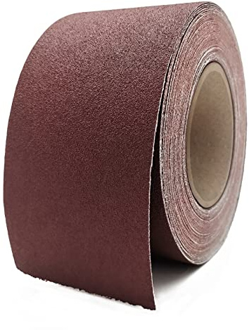 Rollo de papel de lija abrasivo listo para envolver, 3 pulgadas de ancho y 53 pies de largo, listo para cortar, listo para envolver, papel de lija de metal y vidrio, para carpintería (grano 180)