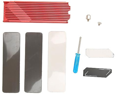 Fockety Dissipatore di Calore M.2 NVMe 2280 PS5 SSD Dissipatore di Calore Computer PC PCIE M2 SSD Dispositivo di Raffreddamento per 980 970 Evo Plus SN850 SN750 SN570 Firecuda 530, (Rosso)