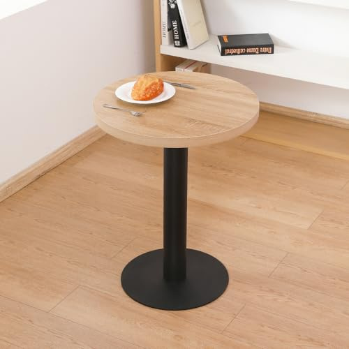 Mingone Table à Manger en Bois Table Ronde Design Petite Table de Cuisine 2 Personnes Dining Table pour Salle à Manger Salon Balcon, Ronde φ60cm