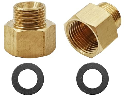 2 Pcs Brass Fittings, G3/8 Female to 9/16 Male Brass Adapter for Garden Kitchen Bathroom Faucets
