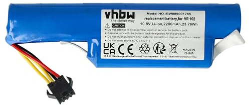 vhbw batteria compatibile con Vileda VR 102, VR ONE home cleaner (2200mAh, 10,8V, Li-Ion)
