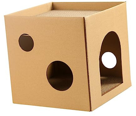 FOMIYES Katzenspielzeug Kätzchen Spielhaus Karton Katzenhöhle Kratzfest Katzenkratzbaum Haustierkomfort