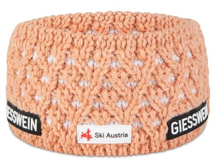 Giesswein Ski Austria Headband Adelboden - ÖSV Merino Stirnband gefüttert | Ski Austria Fleece-Stirnband grobmaschig, Unisex – warmes Merino Kopfband, offizieller ÖSV Fanartikel