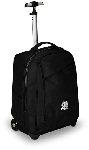 Invicta Trolley BENIN, 2 in 1, Schulranzen mit Rollen, Rucksack mit Trolleyfunktion für Schule, Reisen, Mädchen und Jungen, schwarz, Rollkoffer, mit Laptopfach und Trinkflaschenfach