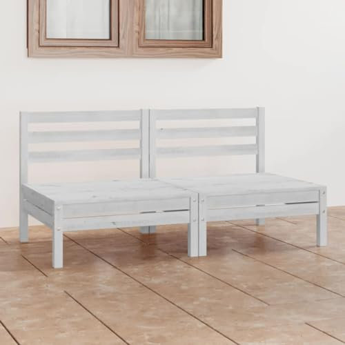 YUHI-HQYD 2-Sitzer-Gartensofa,Entspannungssofa,Lounge-Sofa,Schlafsofas,Rezeption Sofa,Wohnzimmersofa,Sessel,Heimdekoration,Gartenstuhl,für Büro,Wohnzimmer,Arbeitszimmer, Weiß Kiefer Massivholz