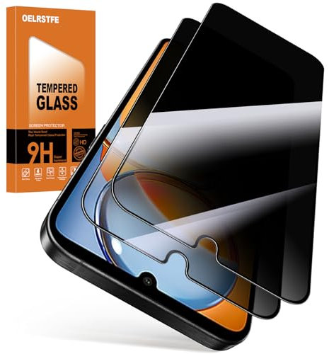 Oelrstfe Protector Pantalla de Privacidad para Xiaomi Redmi 13C Cristal Templado Anti Espía Protectora Vidrio Película Dureza 9H Anti-arañazo Sin Burbujas Privacy Screen Protector,2 Piezas