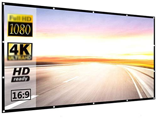KCUZO Schermi per proiettore Portatile, 60 100 120 Pollici 16: 9, Schermo di film Esterno in Poliestere per Viaggi Home Theater DLP Projektor(150 inch)