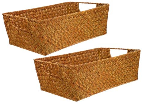 OKUMEYR Cestino Per Pane Intrecciato in Vimini Portaoggetti Per Frutta Snack Organizer Da Tavolo Per Casa Cucina