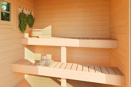 Buttercup Farm Sauna benches-Log Cabin, Wooden Garden Room, Timber Summerhouse, Home Office