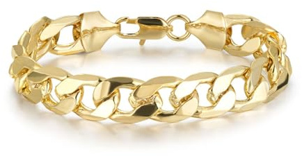 6mm/15mm Gold Cuban Curb Chain Bracelet, 6-9 Inch, PVD Gold Plated – Bling King London