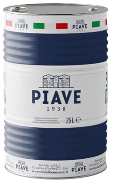 PIAVE 1938 – Huile de Pépins de Raisin 25L – Pressée à Froid – Point de Fumée Élevé 245°C – Riche en Oméga 6 & Vitamine E – Huile Végétale Professionnelle pour Friture, Cuisson & Pâtisserie