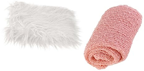 VILLCASE 2 Pièces Couverture pour Garçon Fille Couverture Enveloppante et Douce Blanc et Rose pour Photographie de Né Serviette de Bain et de Sommeil
