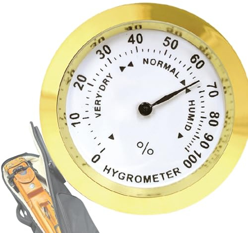 Higrómetro Analógico Profesional - Higrómetro Húmedo | Calibre de Humedad Tround | Termómetro Higrómetro | Medidor De Humedad De Alta Precisión Higrómetro Elegante Para Armarios Para Humidores