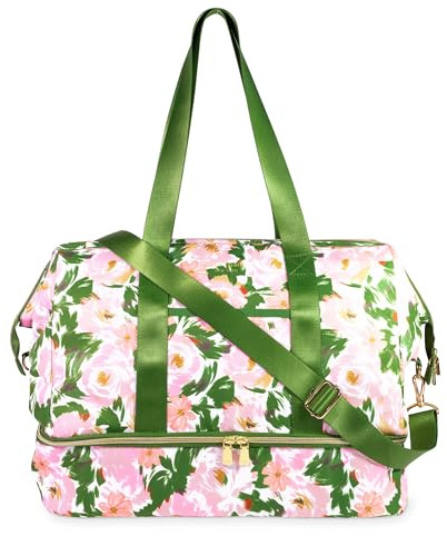kate spade new york Large Capacity Insulated Cooler Tote Bag, Soft Sided Portable Beach Cooler with Shoulder Strap (Hidden Garden)
