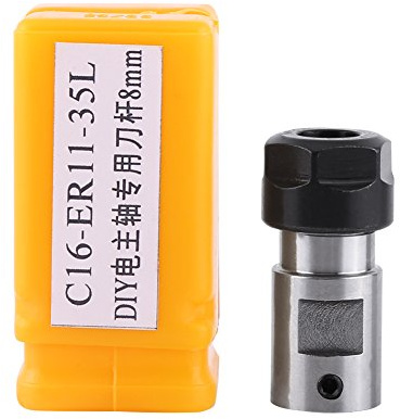 Jeanoko ER11 Drill Chuck, Steel Motor Shaft Spacer Sleeve/Shaft Extender, 8mm Inner for CNC Milling, Cutting Precision Processing